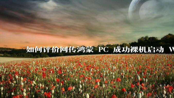 如何评价网传鸿蒙 PC 成功裸机启动 Windows ARM？