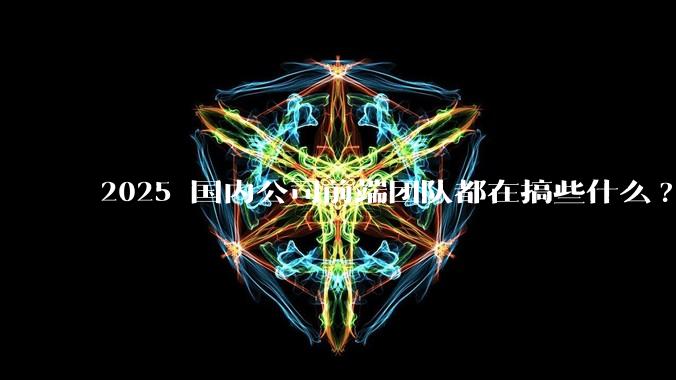 2025 国内公司前端团队都在搞些什么?